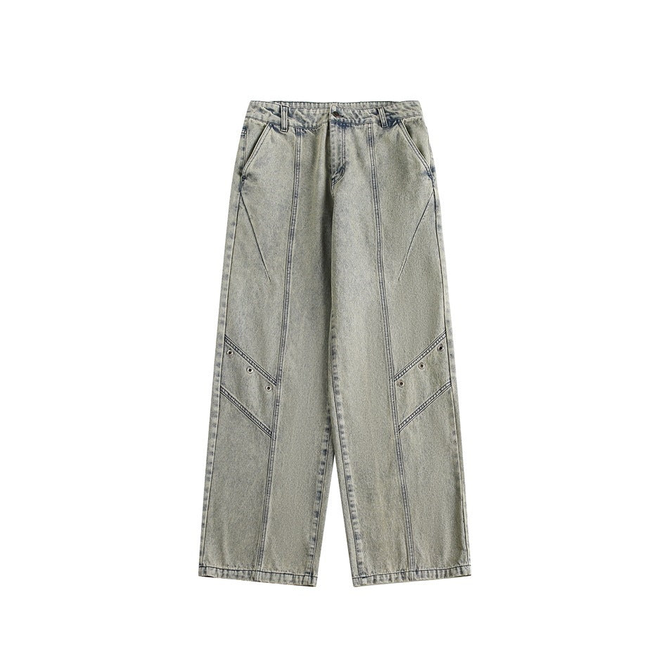 Trendy Retro Jeans Baggy Straight Trousers