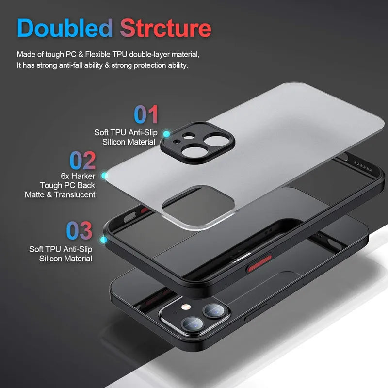 New Armor Bumper Shockproof Phone Case For iPhone 15 11 12 13 14  Silicon Hard Cover