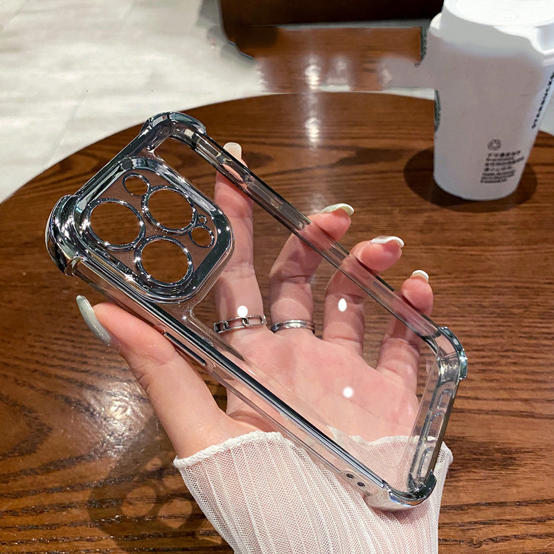 Clear Shockproof Phone Case For iPhone 14 13 16 15 Pro Max PlusHard Acrylic Four Corner Anti-Shock Cover