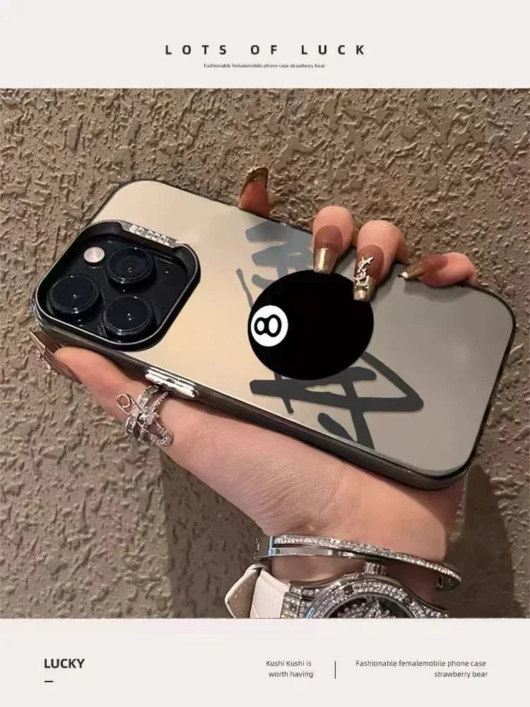 Fashion Brand billiards number 8 Phone Case For iPhone 16 15 14 13 12 11 Matte Shockproof Back