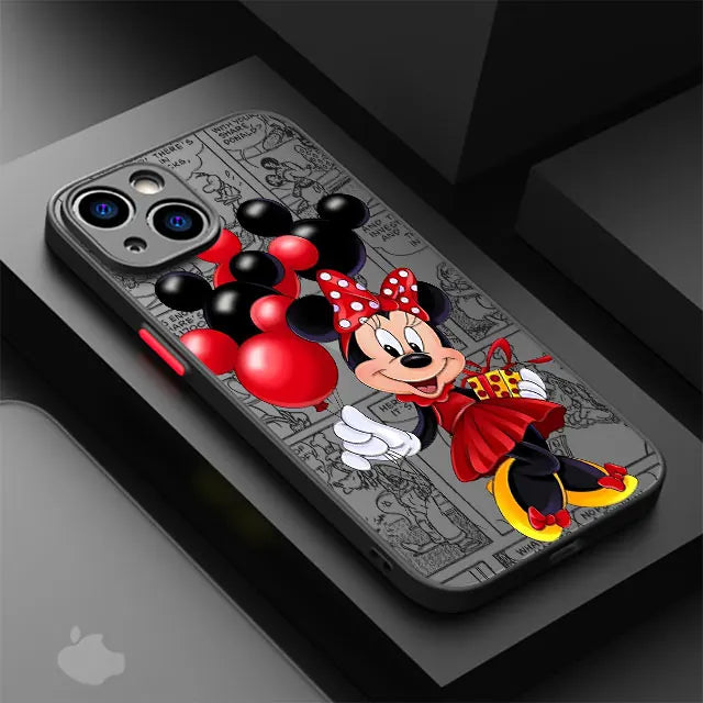 Disney Mickey Minnie Love Phone Case for Apple iPhone 15 16 Pro Max 13 14 Plus 12 MAX Matte Cover