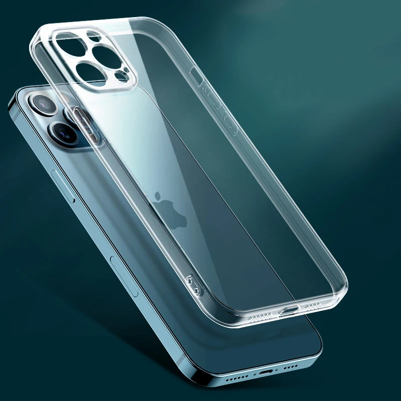 Ultra Thin Clear Phone Case For iPhone 11 12 13 14 15 16 Pro Silicone Transparent Back Cover