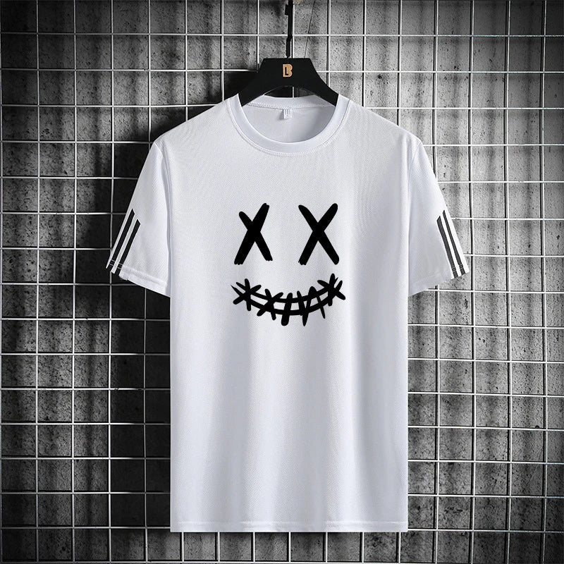 Trendy Men's printed set - Smiling Face Pattern