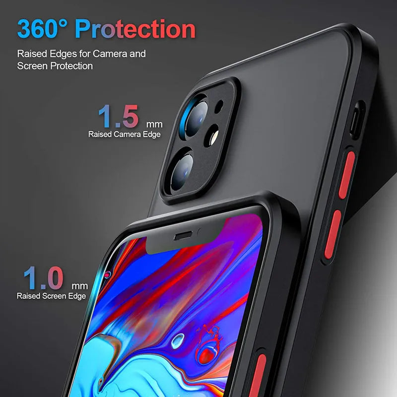 New Armor Bumper Shockproof Phone Case For iPhone 15 11 12 13 14  Silicon Hard Cover