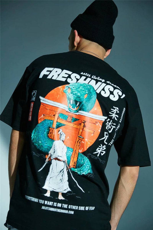 Freshniss back print t shirt