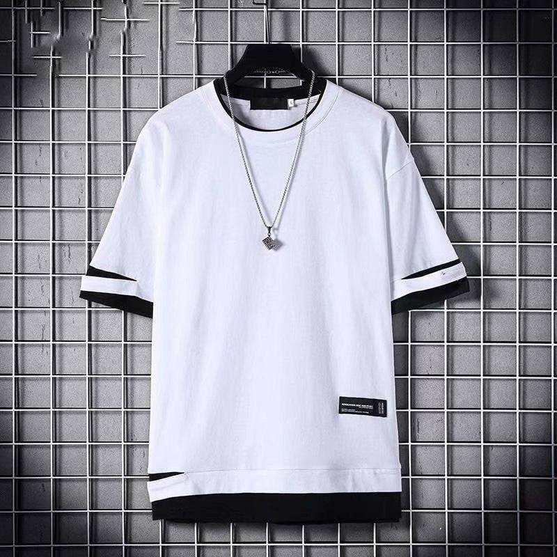 Men's Solid Color Loose Hip-hop Half Sleeve Clothes