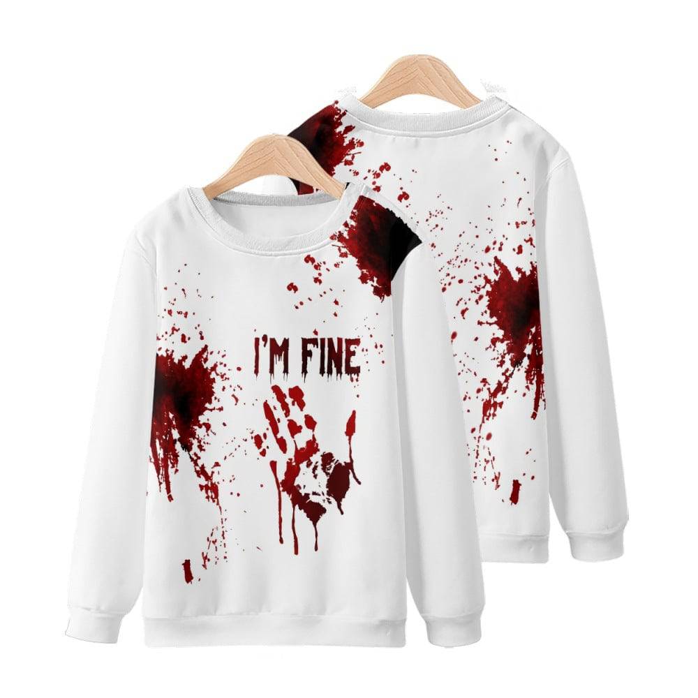 Round Neck Sweater blood print