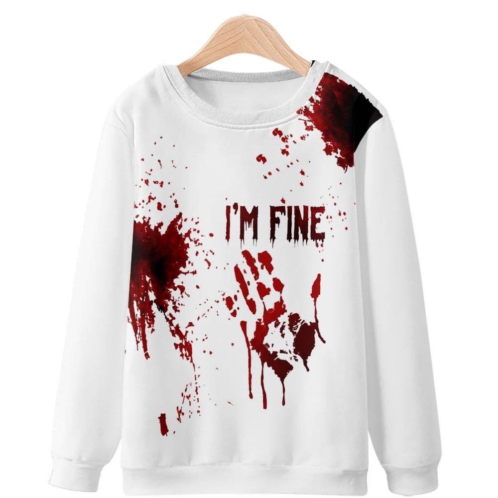 Round Neck Sweater blood print