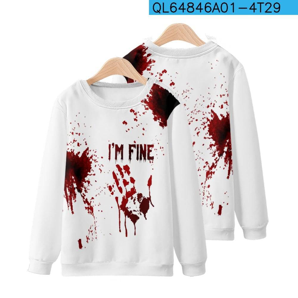 Round Neck Sweater blood print