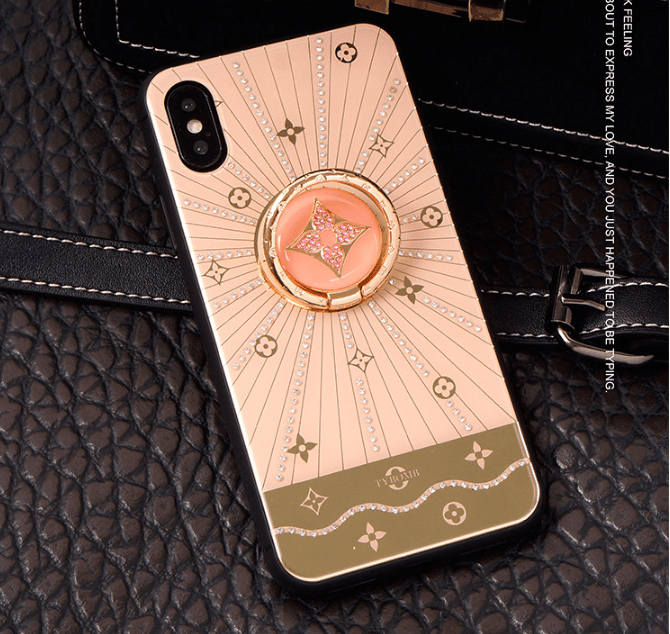 Luxury Diamond With Gold Ring iPhone phone case