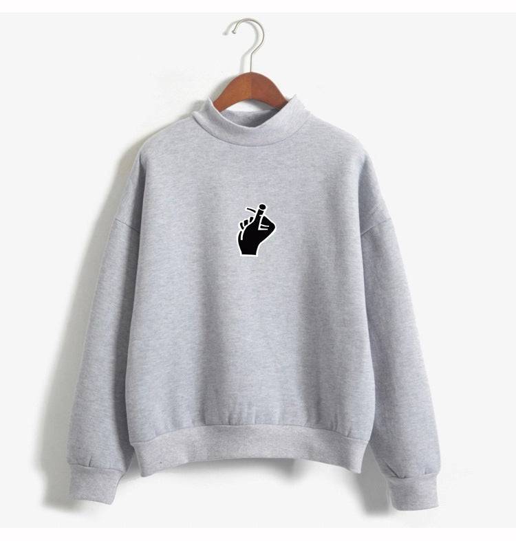 Fast Selling Popular Women's Cloth Love Finger Than Heart Gesture Sweater