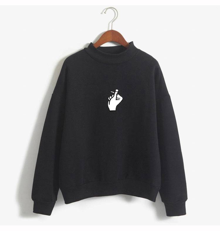 Fast Selling Popular Women's Cloth Love Finger Than Heart Gesture Sweater