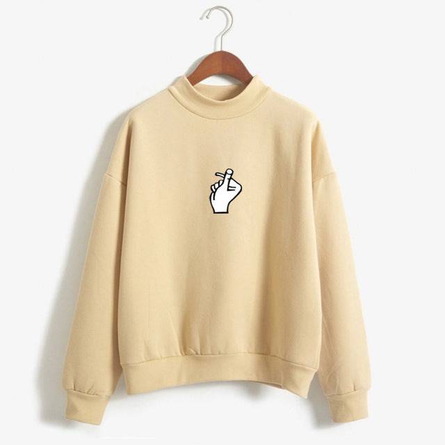 Fast Selling Popular Women's Cloth Love Finger Than Heart Gesture Sweater